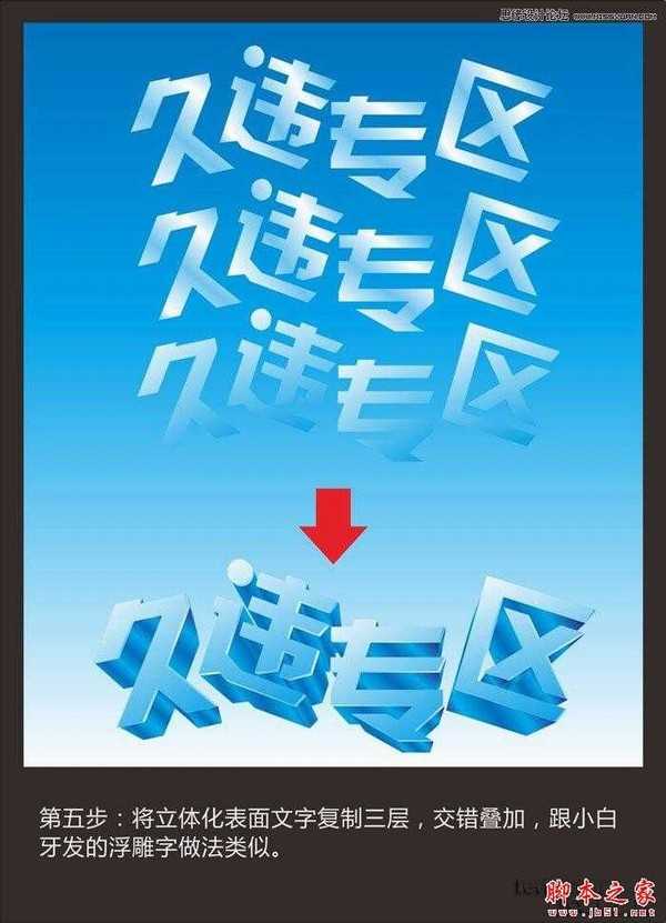 CorelDraw绘制蓝色风格的立体字教程