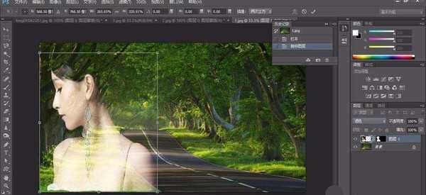 PS怎么制作一幅森林美女的双层曝光?