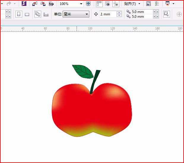 cdr怎么手绘卡通的苹果? cdr画苹果的教程