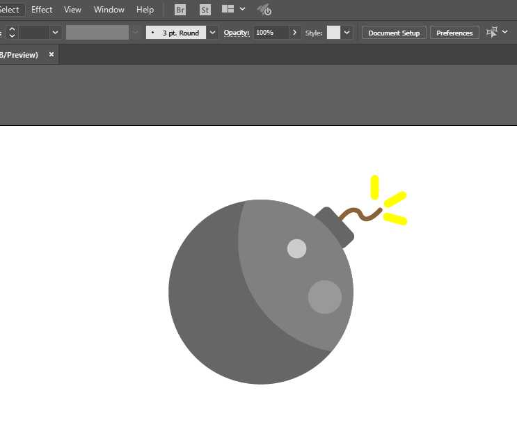 ai怎么画扁平化的炸弹? ai画炸弹图标的教程