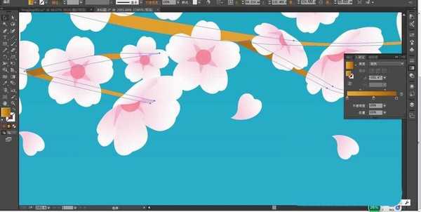 ai怎么设计浪漫的樱花背景矢量图?