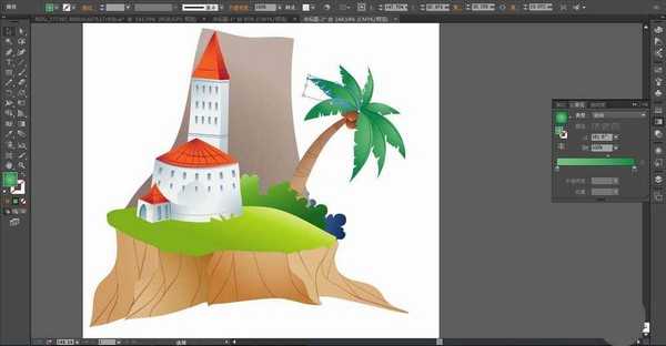 ai怎么设计梦幻小岛插画? ai手绘小岛矢量图的教程