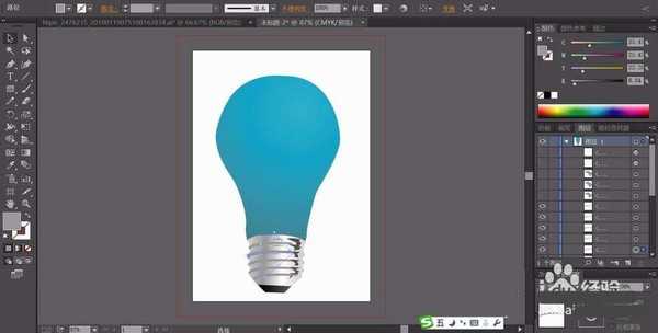 ai怎么手绘蓝色灯泡矢量图? ai灯泡的画法