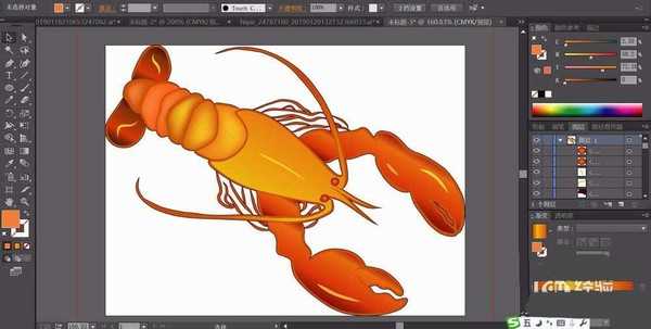 ai怎么手绘龙虾素材? ai小龙虾的画法