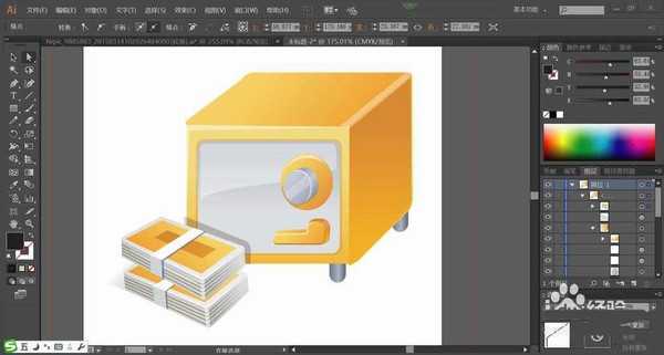 ai怎么设计2.5d立体效果的保险箱? ai储物柜的画法