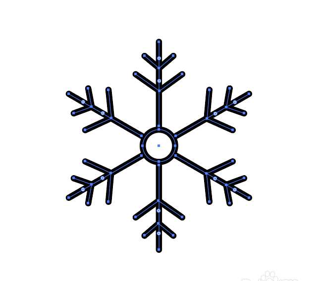 ai怎么设计圆形的雪花图标? ai雪花矢量logo的画法